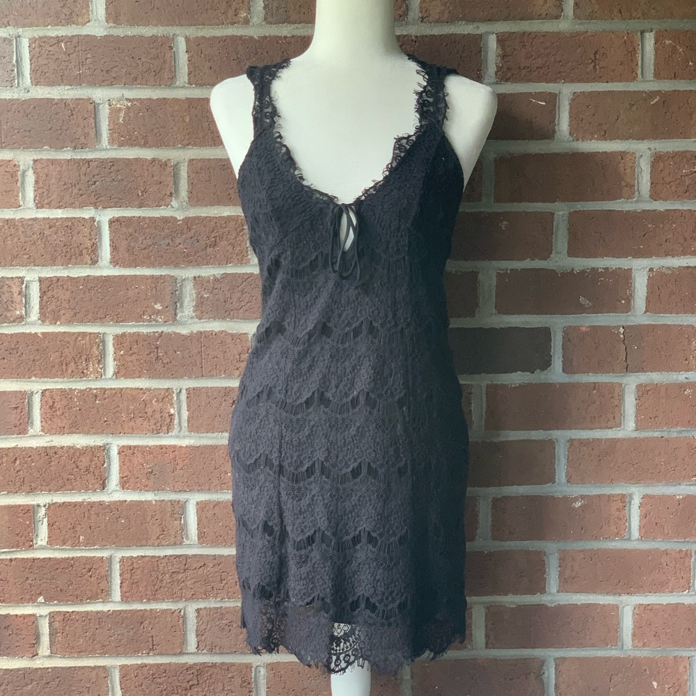 Free People Gorgeous Black Lace Dress